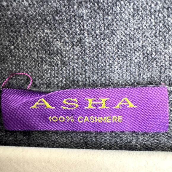 Asha Womens Cardigan Size L 100% Cashmere Minimal Knit Winter Classic Gray - Picture 2 of 8